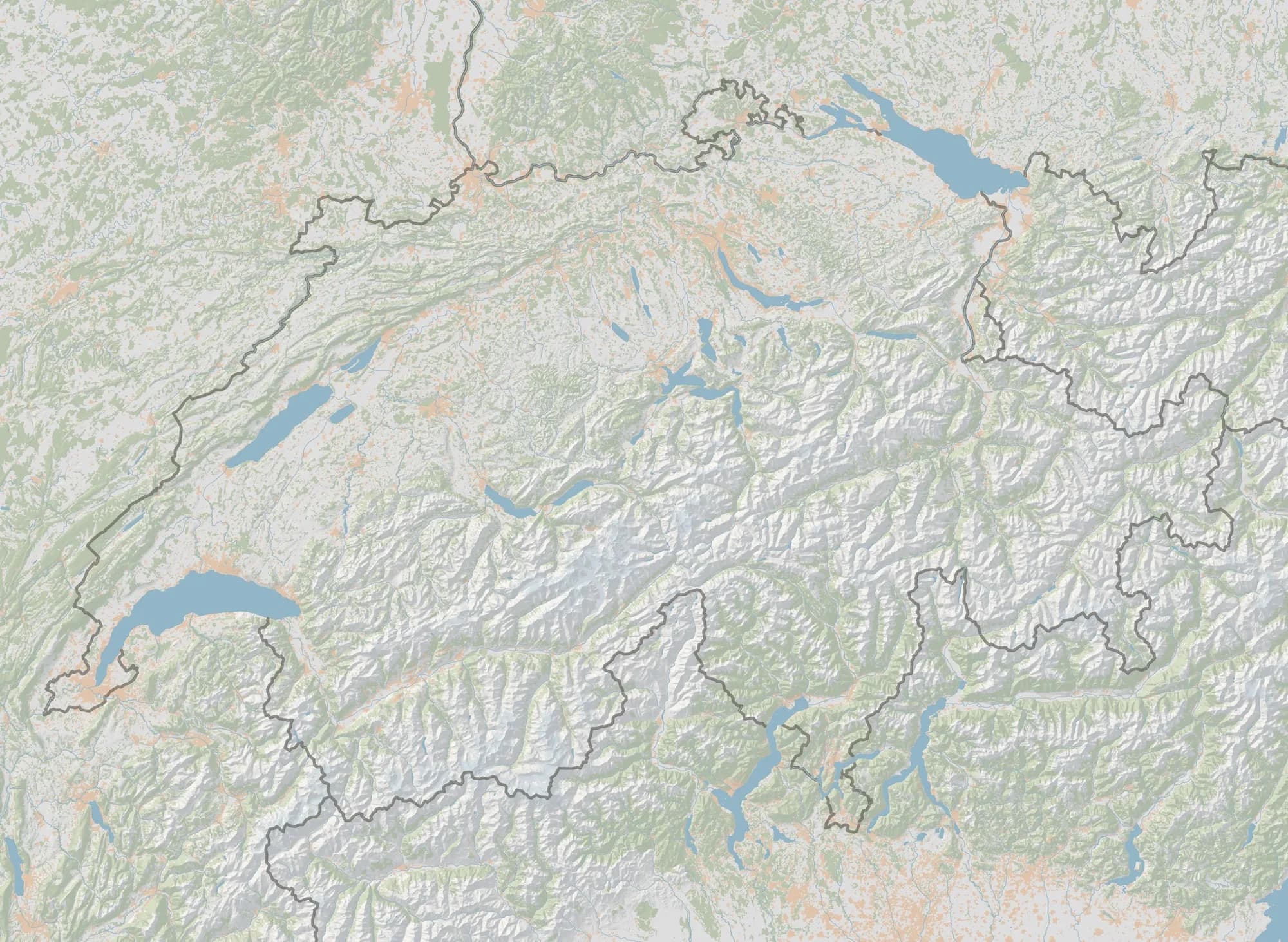 Karte der Schweiz mit den neun Wanderungen